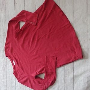 J. JILL MUTED RED THERMAL TUNIC